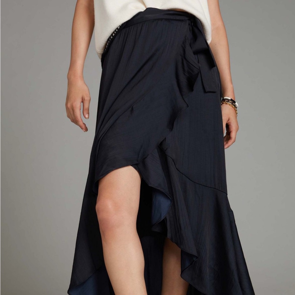 Maeve Ruffle Wrap Midi Skirt